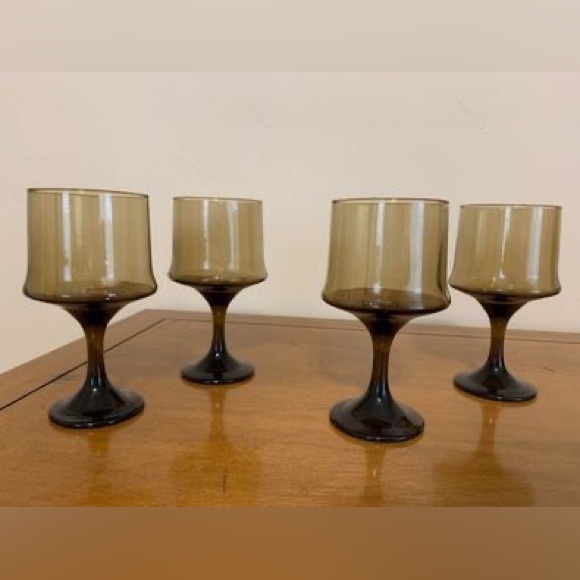 Vintage 1970's Tawny Libbey Impromptu Stem Glasses - Picture 2 of 6